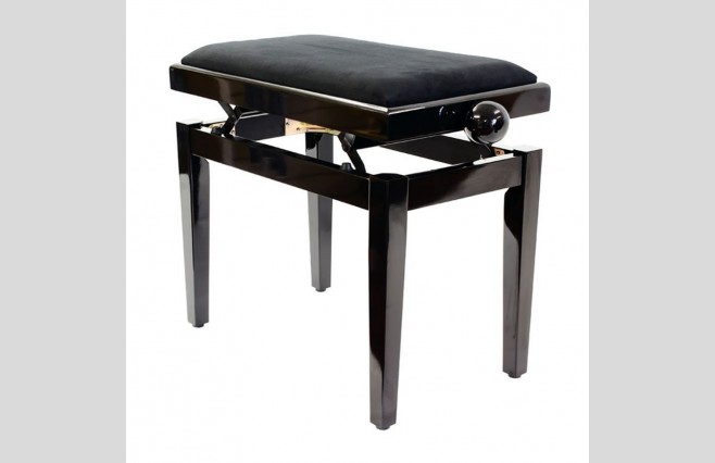 Koda KB109PE "Legato" Polished Ebony Adjustable Height Piano Stool - Image 1